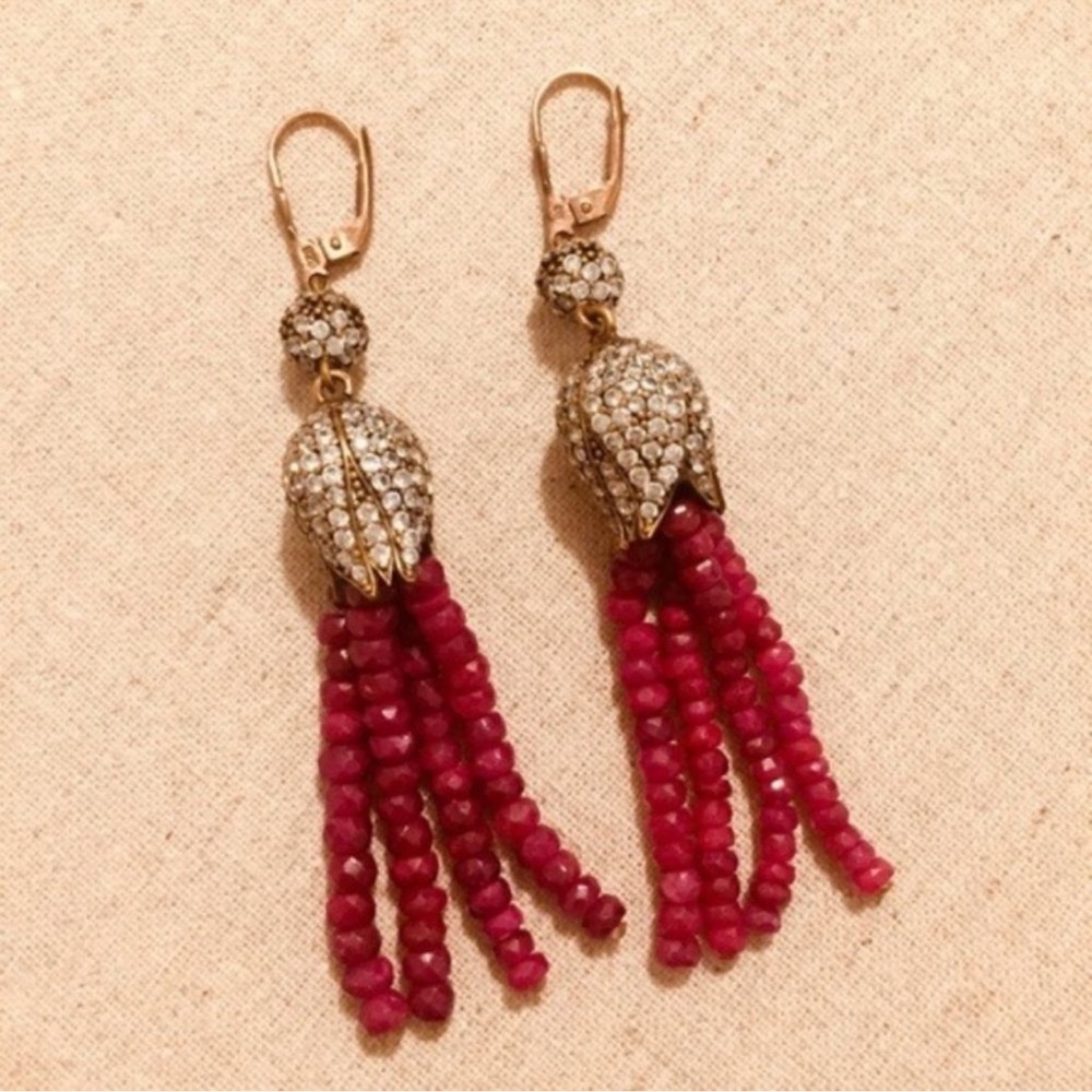 Grand Bazaar | Earrings | Drop Ruby & CZ - Picture 5 of 12